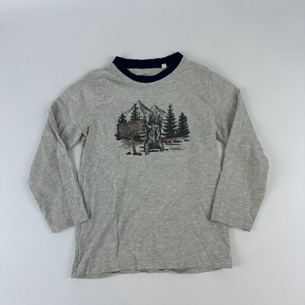 Class Club Tshirt Boys 6/7 Gray Blue Outdoor Bear
